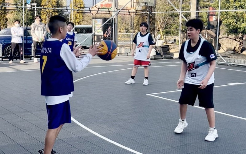 飯島康夫3x3バスケットボール大会の試合の様子